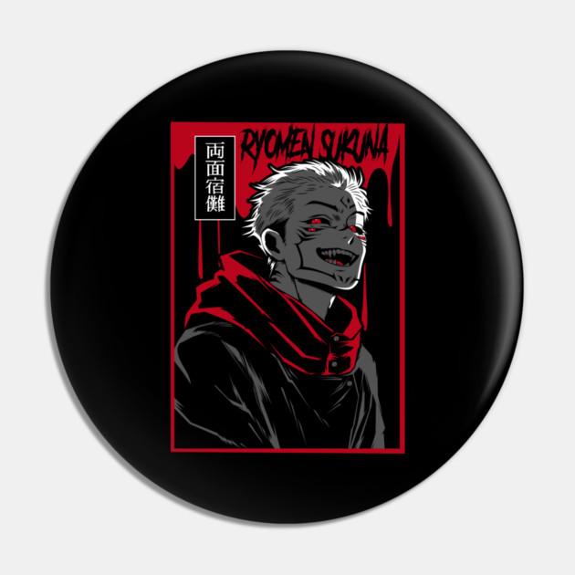 Jujutsu Kaisen Sukuna Four Eyes Glare Pin by Otaku Vibes
