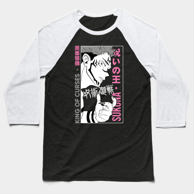 Sukuna King of Curses - Jujutsu Kaisen Baseball T-Shirt by Otaku Vibes