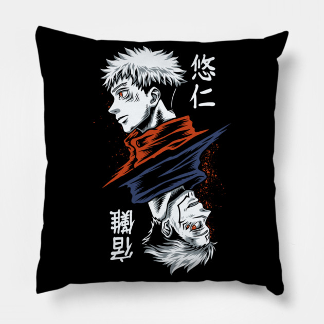 Jujutsu Kaisen Sukuna and Itadori Split Form Pillow by Otaku Vibes