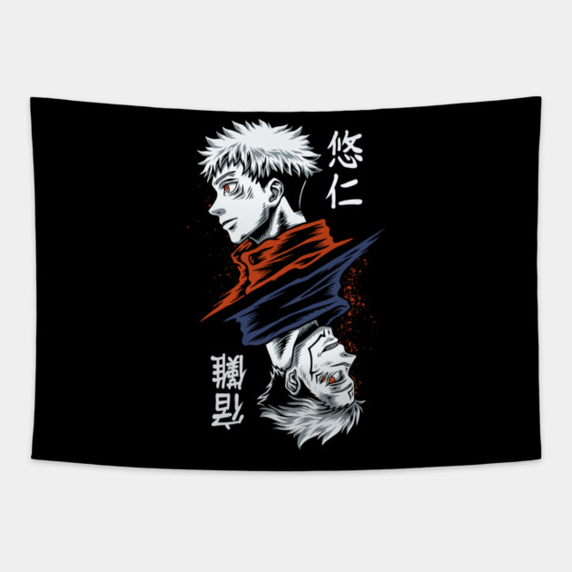 Jujutsu Kaisen Sukuna and Itadori Split Form Tapestry by Otaku Vibes