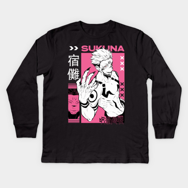 Jujutsu Kaisen - Sukuna King of Curses Kids Long Sleeve T-Shirt by Otaku Vibes