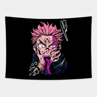 Jujutsu Kaisen Sukuna Evil Smile Tapestry