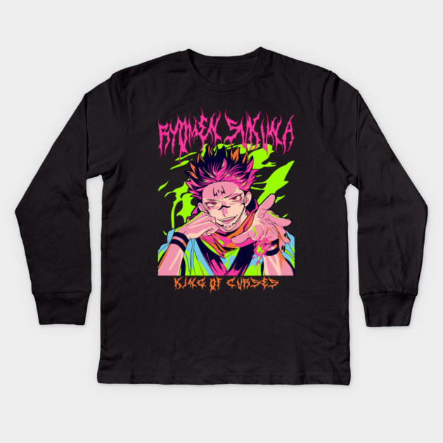 Jujutsu Kaisen Sukuna Full Power Kids Long Sleeve T-Shirt by Otaku Vibes