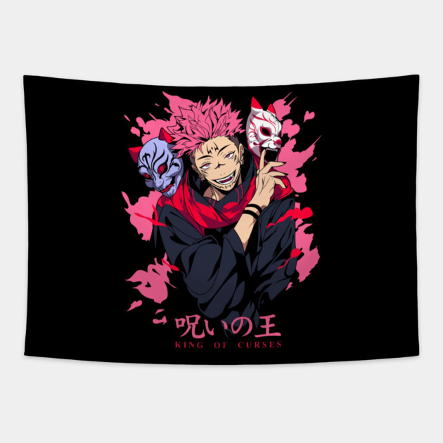 Sukuna King of Curses Cool Design Tapestry by Otaku Vibes