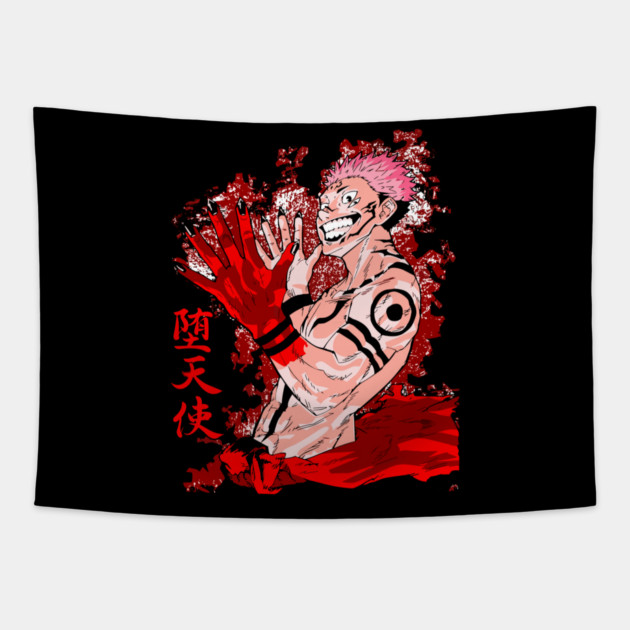 Sukuna King of Curses in Blood -Jujutsu Kaisen Tapestry by Otaku Vibes