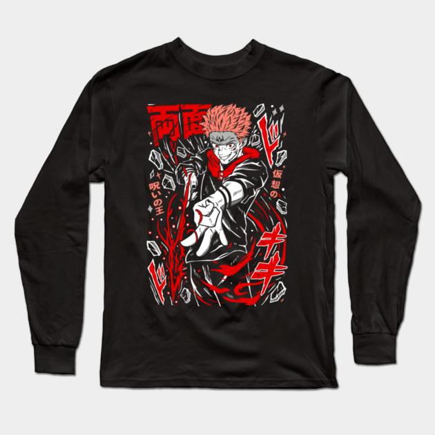 Jujutsu Kaisen Sukuna Anime Villain Icon Long Sleeve T-Shirt by Otaku Vibes