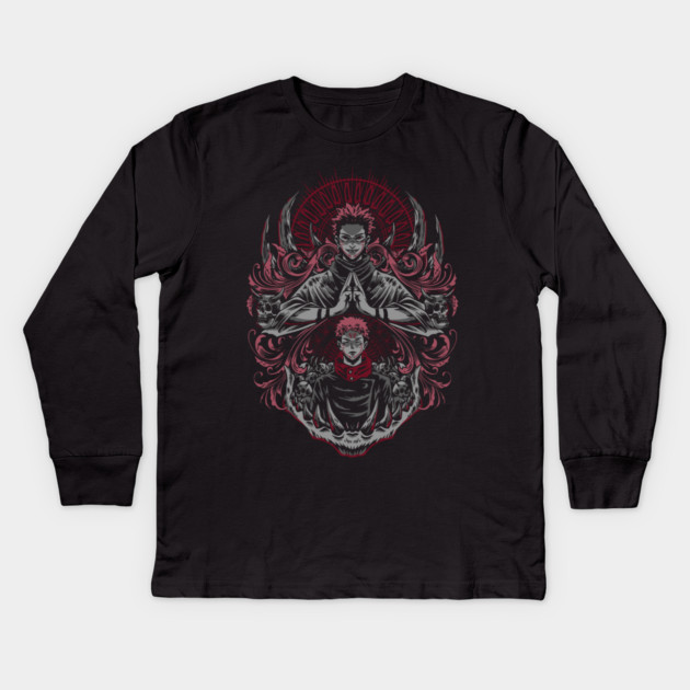 Jujutsu Kaisen Sukuna Domain Expansion Art Kids Long Sleeve T-Shirt by Otaku Vibes