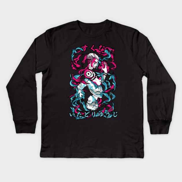 Jujutsu Kaisen Sukuna vs Gojo Showdown Art Kids Long Sleeve T-Shirt by Otaku Vibes