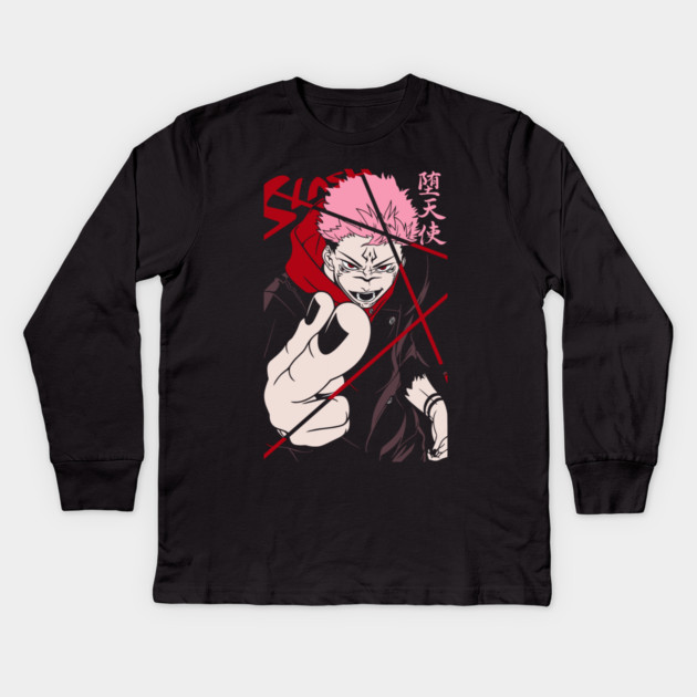King of Curses Art - Jujutsu Kaisen Kids Long Sleeve T-Shirt by Otaku Vibes
