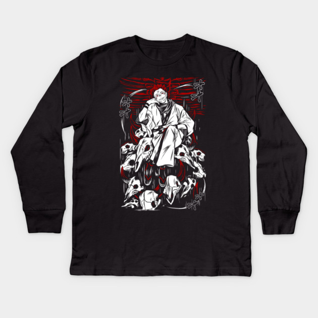 Jujutsu Kaisen Sukuna Slash and Smile Kids Long Sleeve T-Shirt by Otaku Vibes