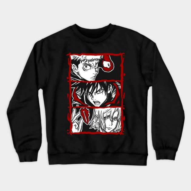 Jujutsu Kaisen Itadori, Megumi and Nobara - Trio Battle Stance Crewneck Sweatshirt by Otaku Vibes
