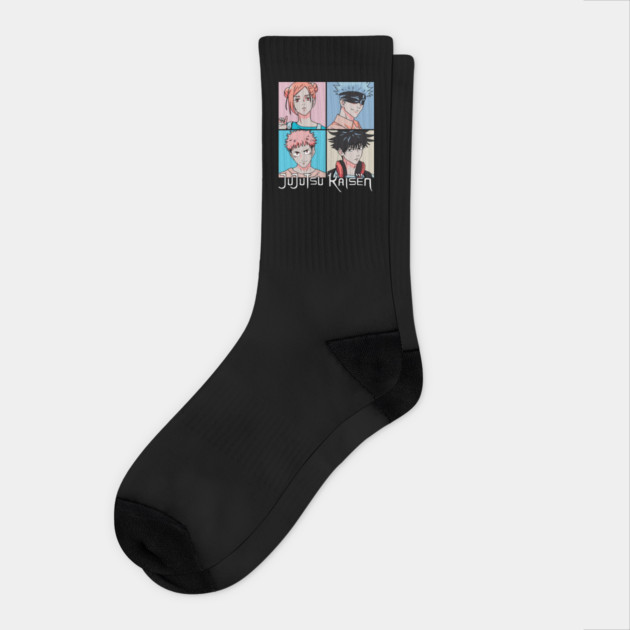Jujutsu Kaisen Pop Art Portrait Grid Socks by Otaku Vibes