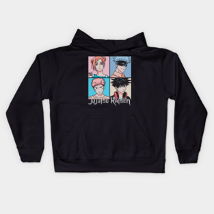 Jujutsu Kaisen Pop Art Portrait Grid Kids Hoodie