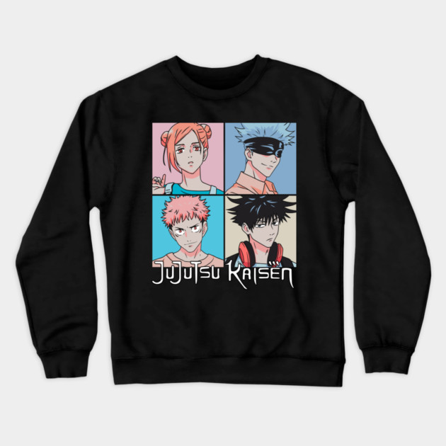 Jujutsu Kaisen Pop Art Portrait Grid Crewneck Sweatshirt by Otaku Vibes