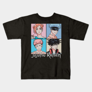 Jujutsu Kaisen Pop Art Portrait Grid Kids T-Shirt