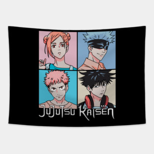 Jujutsu Kaisen Pop Art Portrait Grid Tapestry