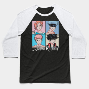 Jujutsu Kaisen Pop Art Portrait Grid Baseball T-Shirt