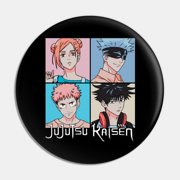 Jujutsu Kaisen Pop Art Portrait Grid Pin by Otaku Vibes