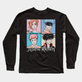 Jujutsu Kaisen Pop Art Portrait Grid Long Sleeve T-Shirt