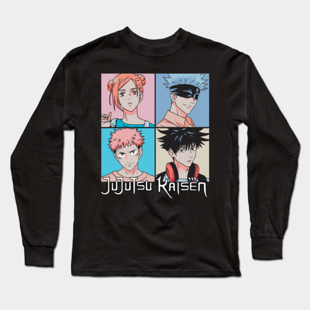 Jujutsu Kaisen Pop Art Portrait Grid Long Sleeve T-Shirt by Otaku Vibes