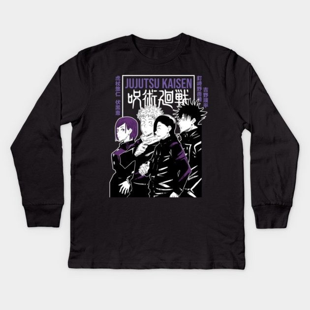 Jujutsu Kaisen Main Characters Cool Design Kids Long Sleeve T-Shirt by Otaku Vibes