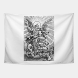 St Saint Michael the Archangel Catholic Angel Warrior Tapestry