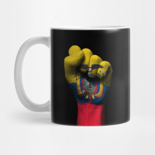 Flag of Ecuador on a Raised Clenched Fist Mug