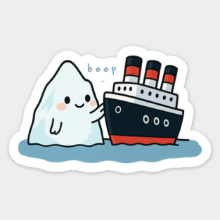 Boop Titanic – Cute Iceberg and Ship Parody Sticker