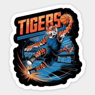 Funny Tiger With Basketball Tiger Playing Basketball Sticker