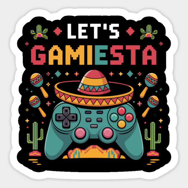 Video Game Controller Mexican Gamer Kids Cinco de Mayo Boys Sticker by ism's Store