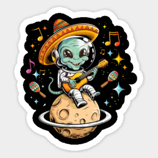 Cinco de Mayo Astronaut alien Festive Space Mexican tee Sticker