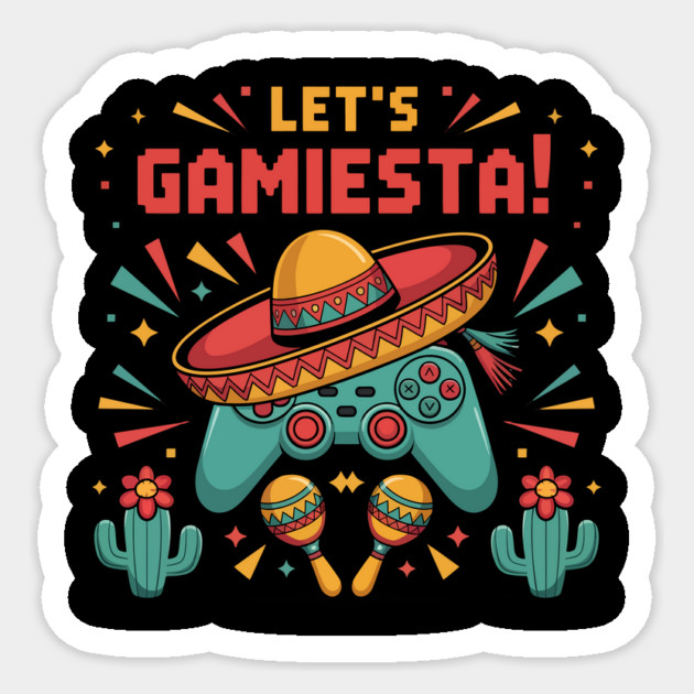Cinco de mayo Design Sombrero Poncho Games Poncho Let's Fiesta Sticker by ism's Store