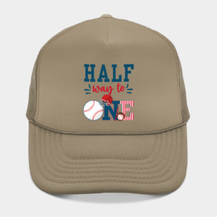 Halfway to One Baseball Theme Hat