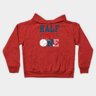 Halfway to One Baseball Theme Kids Hoodie