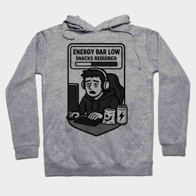 Energy bar low, snacks required Hoodie by DIGITAL MERCH CREATIONS