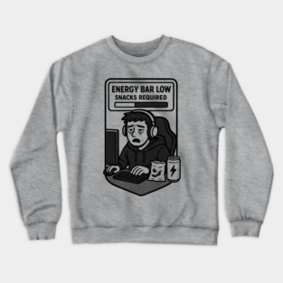 Energy bar low, snacks required Crewneck Sweatshirt