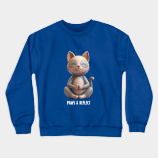 Paws & Reflect - Funny Yoga Cat T-Shirt Crewneck Sweatshirt