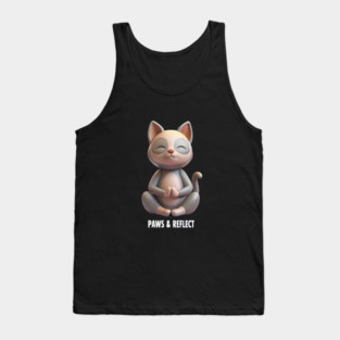 Paws & Reflect - Funny Yoga Cat T-Shirt Tank Top