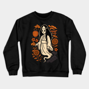 Halloween - Yūrei Ghost– Japanese Spirit in White Crewneck Sweatshirt