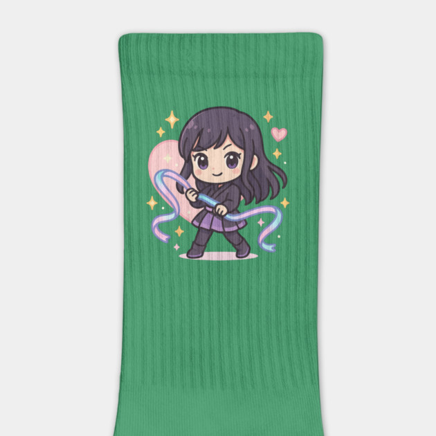 Cute Magical Girl with Heart and Ribbon Power by Anne Lee