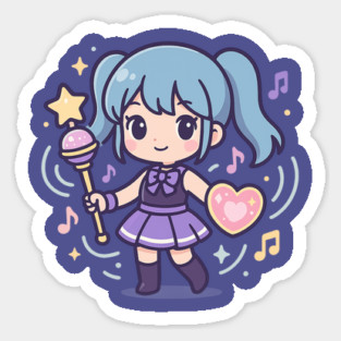 Astra Bloom Magical Idol Girl Design Sticker