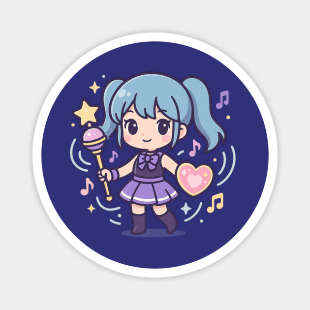 Astra Bloom Magical Idol Girl Design Magnet by Anne Lee