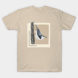 White-breasted Nuthatch Cut Paper Design T-Shirt