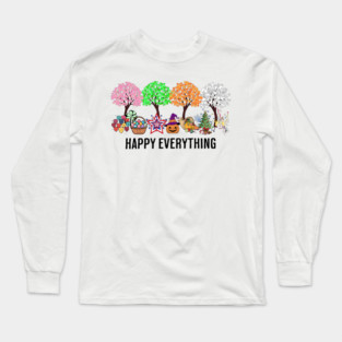 Colorful Happy Everything Holidays Seasons All Year Long Sleeve T-Shirt