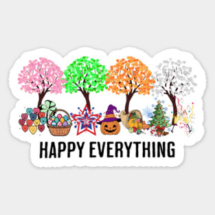 Colorful Happy Everything Holidays Seasons All Year Sticker