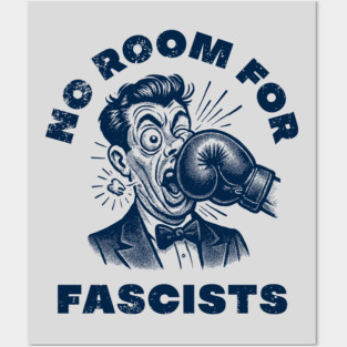 No Room for Fascists – Bold Anti-Fascist Protest Shirt | Retro Comic Punch Design Posters and Art