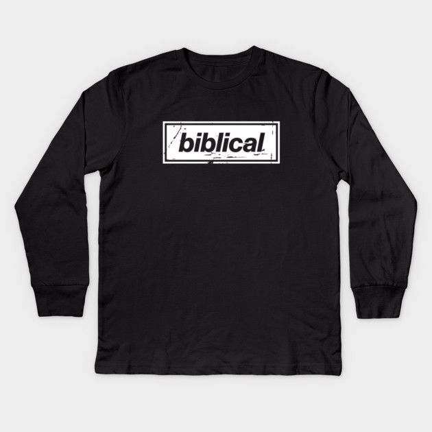 Biblical Oasis Mancunian Indie - Bold Positive Message Design White Kids Long Sleeve T-Shirt by Butter Creative