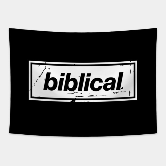 Biblical Oasis Mancunian Indie - Bold Positive Message Design White Tapestry by Butter Creative
