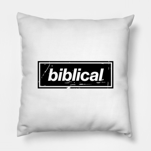 Biblical Oasis Mancunian Indie – Bold Positive Message Design Black Pillow by Butter Creative