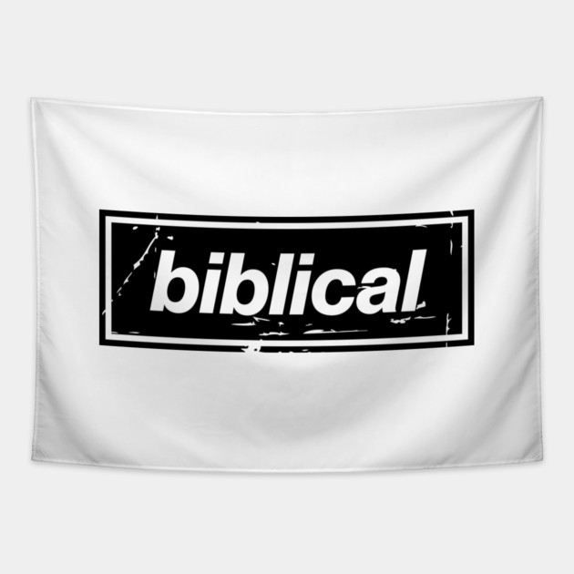 Biblical Oasis Mancunian Indie – Bold Positive Message Design Black Tapestry by Butter Creative